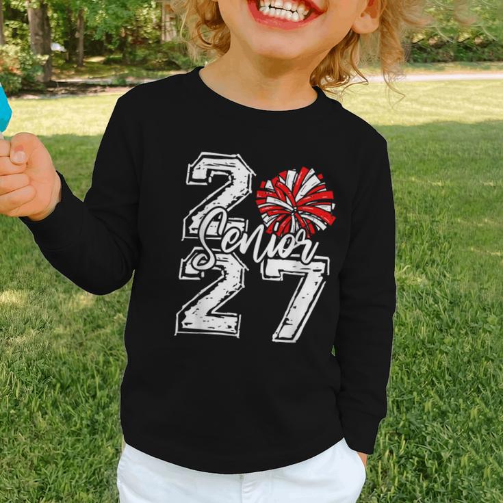Class Of 2027 Cheer Red Senior 2027 Back To School Graphic Toddler Long Sleeve Tee Class Of 2027 Cheer Red Senior 2027 Back To School Graphic Toddler Long Sleeve Tee
