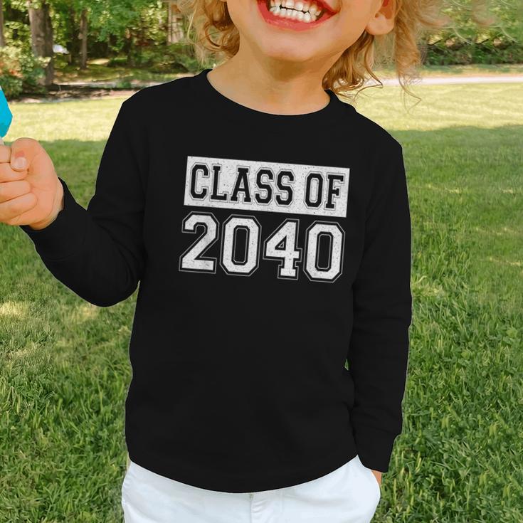 Class Of 2040 Senior Graduation Year Vintage Back To School Graphic Toddler Long Sleeve Tee Class Of 2040 Senior Graduation Year Vintage Back To School Graphic Toddler Long Sleeve Tee