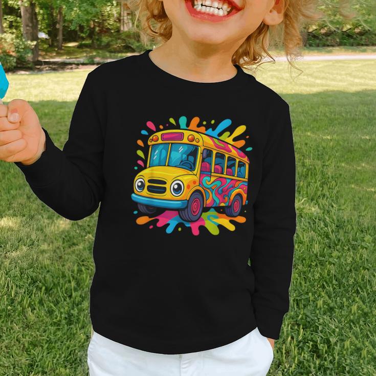 Colorful School Bus Driver Back To School Men Women Kids Graphic Toddler Long Sleeve Tee Colorful School Bus Driver Back To School Men Women Kids Graphic Toddler Long Sleeve Tee