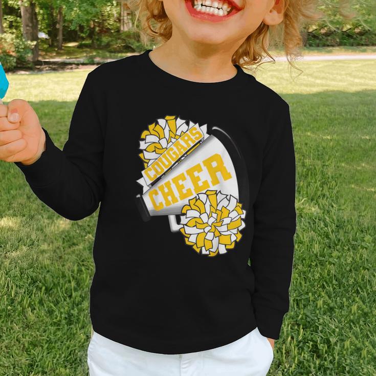 Cougars Cheer Back To School Cheerleading Spirit GY Graphic Toddler Long Sleeve Tee Cougars Cheer Back To School Cheerleading Spirit GY Graphic Toddler Long Sleeve Tee