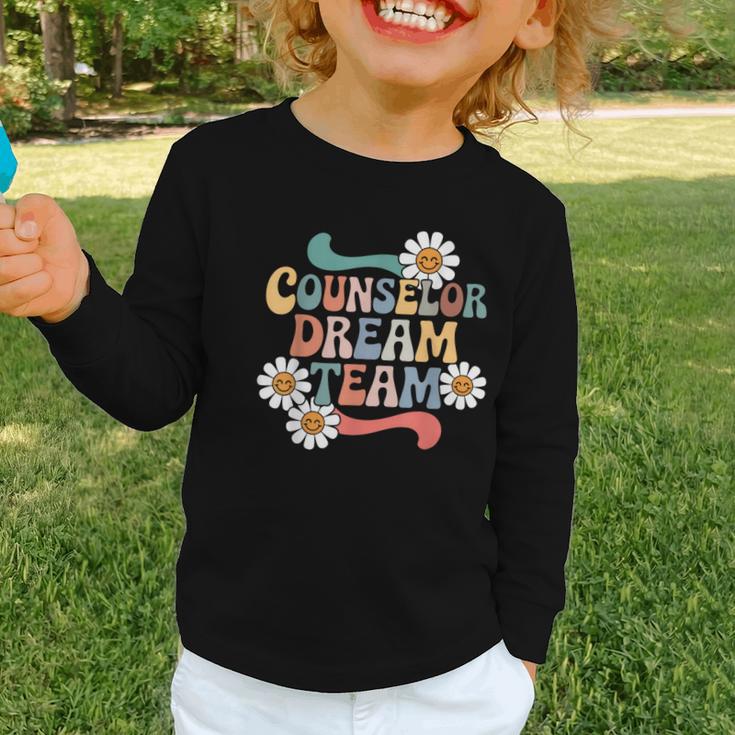 Counselor Dream Team Retro Back To School Counselor Squad Graphic Toddler Long Sleeve Tee