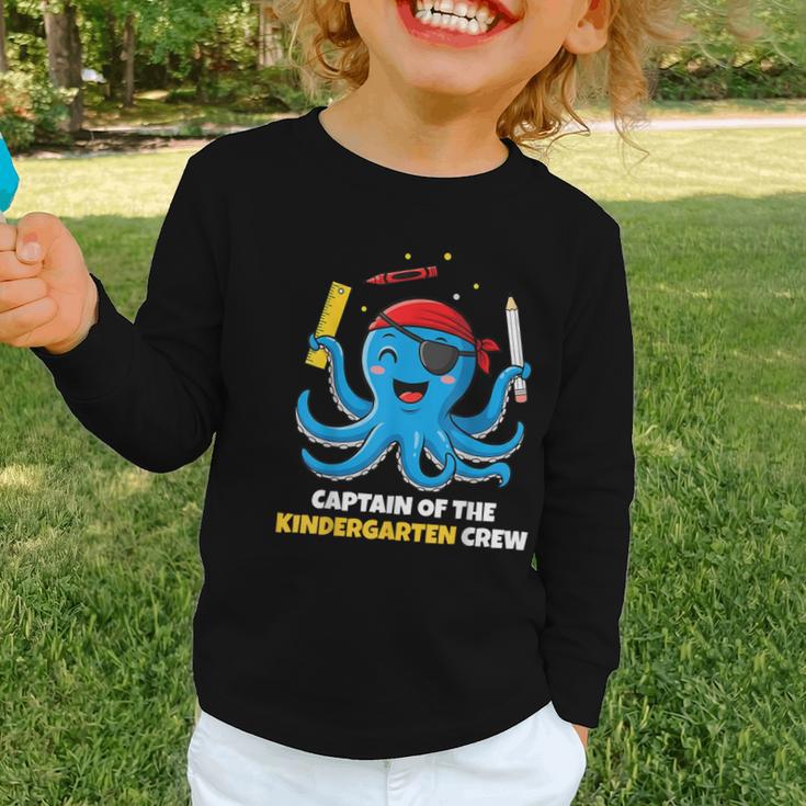Cute Octopus Pirate Kindergarten Boys Kids Back To School Graphic Toddler Long Sleeve Tee Cute Octopus Pirate Kindergarten Boys Kids Back To School Graphic Toddler Long Sleeve Tee