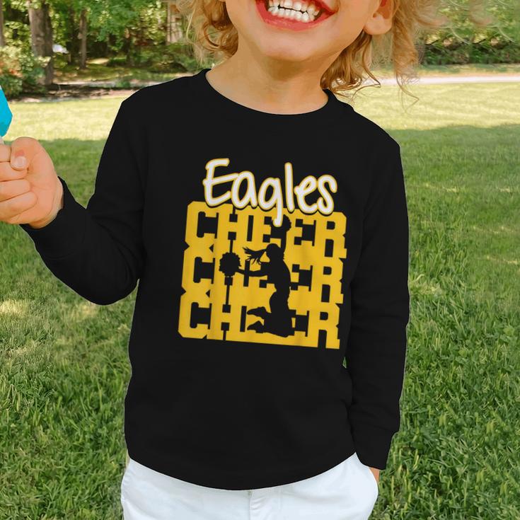 Eagles Cheer Back To School Cheerleading Spirit GY Graphic Toddler Long Sleeve Tee Eagles Cheer Back To School Cheerleading Spirit GY Graphic Toddler Long Sleeve Tee