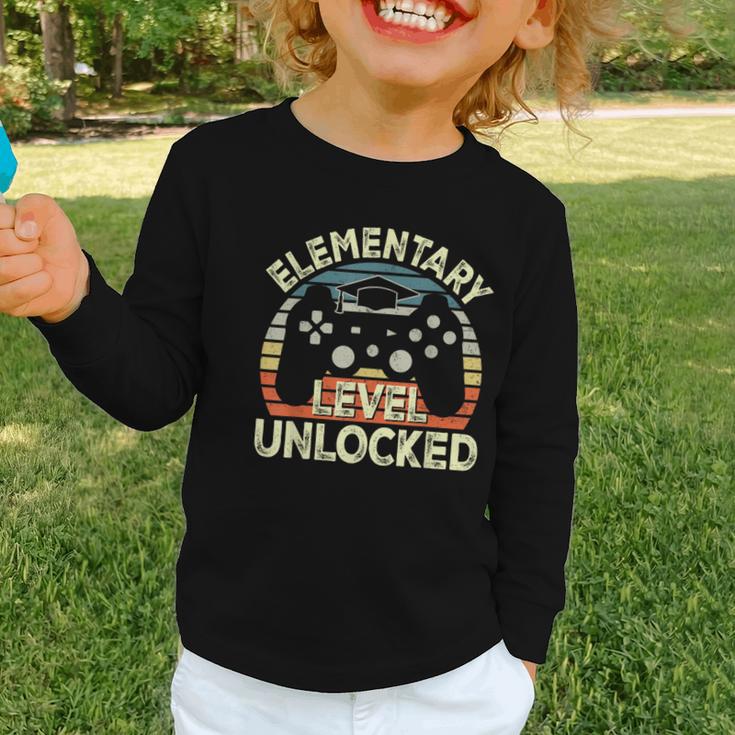 Elementary Level Unlocked Video Game Back To School Boys Graphic Toddler Long Sleeve Tee Elementary Level Unlocked Video Game Back To School Boys Graphic Toddler Long Sleeve Tee