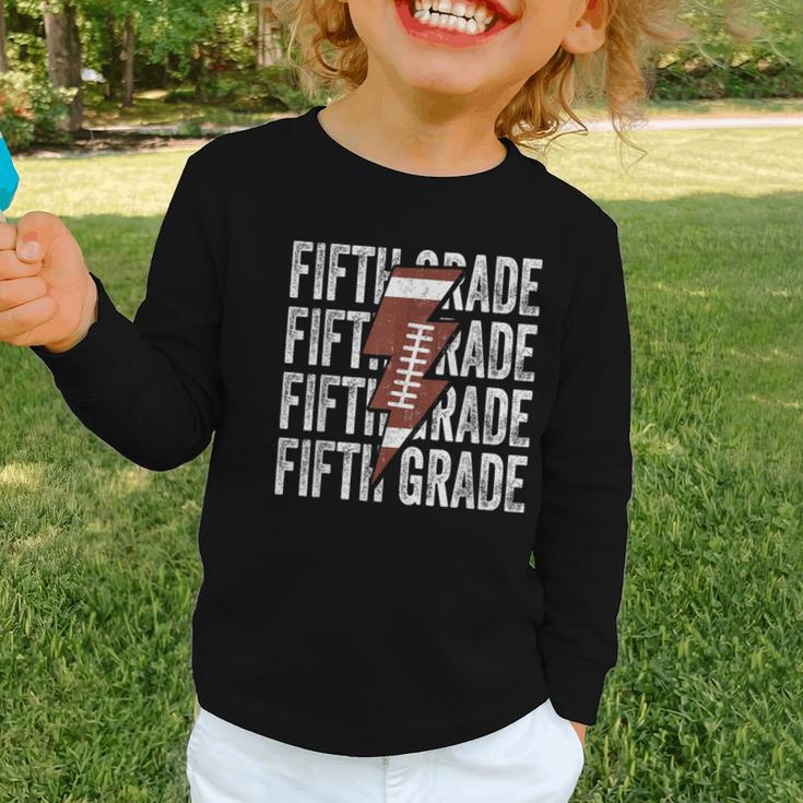 Football Fifth Grade First Day Of 5th Grade Back To School Graphic Toddler Long Sleeve Tee Football Fifth Grade First Day Of 5th Grade Back To School Graphic Toddler Long Sleeve Tee