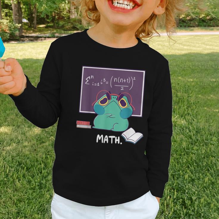 Frog Hates Math Kawaii Science Back To School Kids Graphic Toddler Long Sleeve Tee Frog Hates Math Kawaii Science Back To School Kids Graphic Toddler Long Sleeve Tee