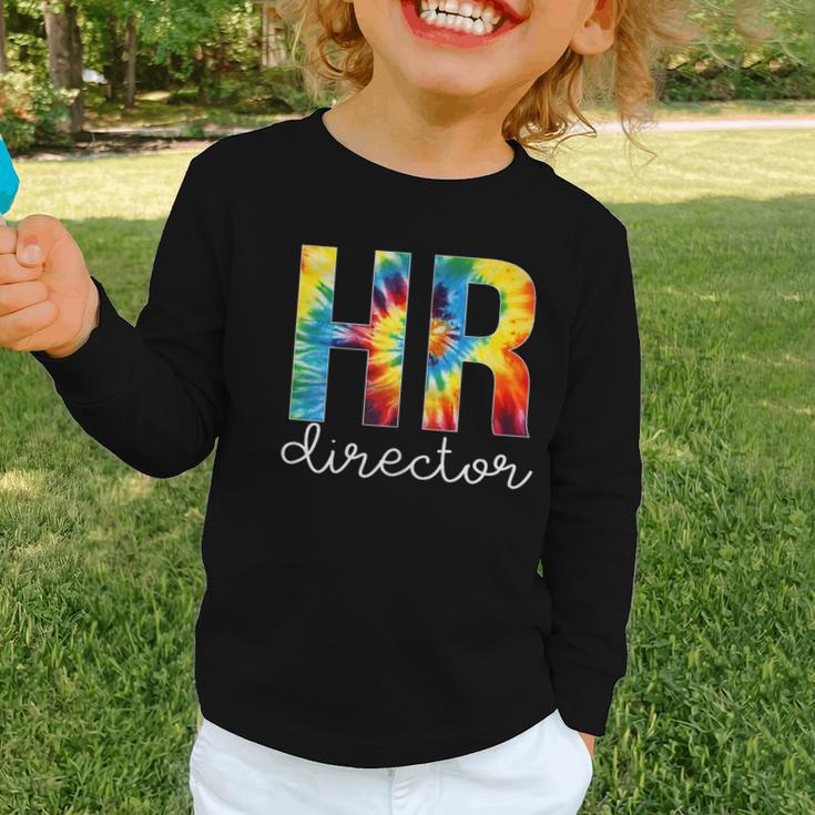 HR Director For Work Tie Dye Back To School Appreciation Day Graphic Toddler Long Sleeve Tee
