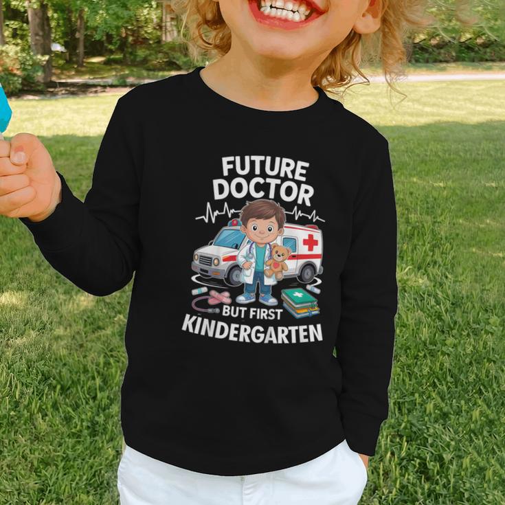 Kids Future Doctor Kindergarten Student Back To School Boy Kids Graphic Toddler Long Sleeve Tee