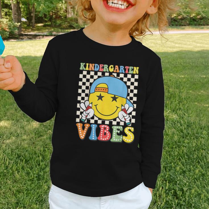 Kindergarten Vibes Kid Back To School Class Kindergarten Boy Graphic Toddler Long Sleeve Tee Kindergarten Vibes Kid Back To School Class Kindergarten Boy Graphic Toddler Long Sleeve Tee
