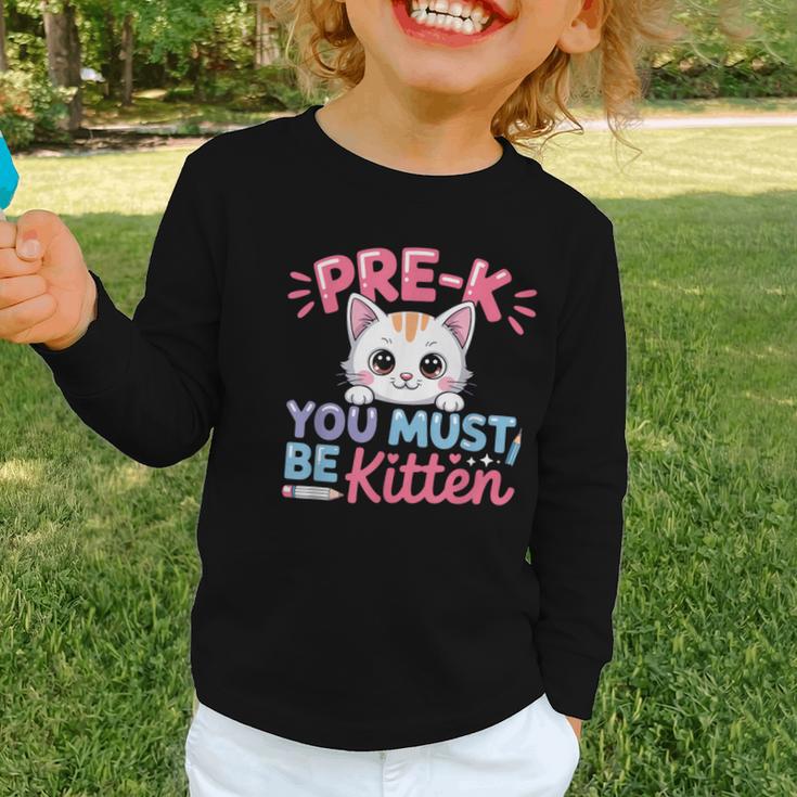 Kitten Back To School Girls Preschool Cat Lover Graphic Toddler Long Sleeve Tee Kitten Back To School Girls Preschool Cat Lover Graphic Toddler Long Sleeve Tee