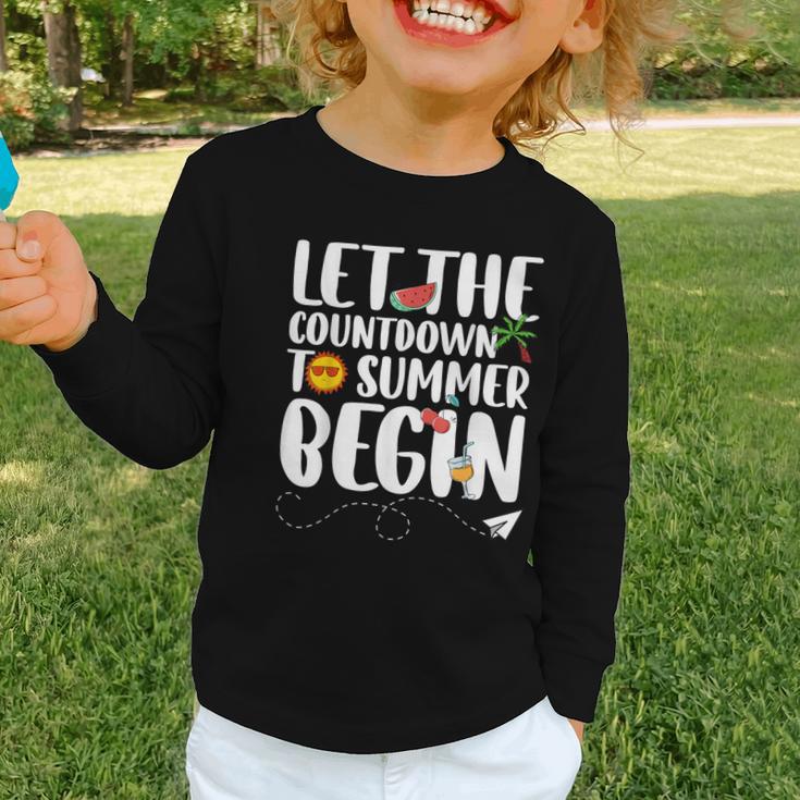 Let The Countdown To Summer Begin Back To School Graphic Toddler Long Sleeve Tee Let The Countdown To Summer Begin Back To School Graphic Toddler Long Sleeve Tee