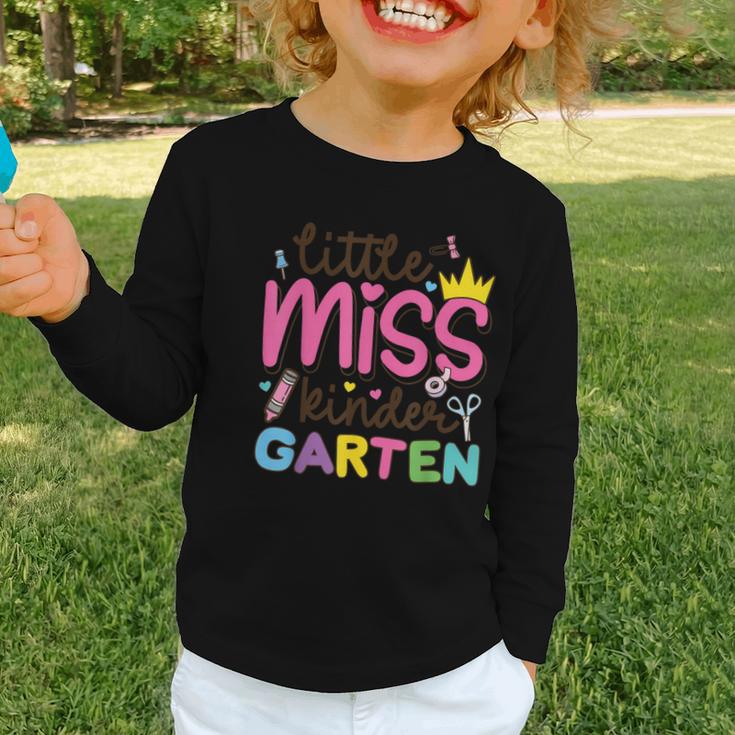 Little Miss Kindergarten First Day Back To School Girls Cute Graphic Toddler Long Sleeve Tee Little Miss Kindergarten First Day Back To School Girls Cute Graphic Toddler Long Sleeve Tee