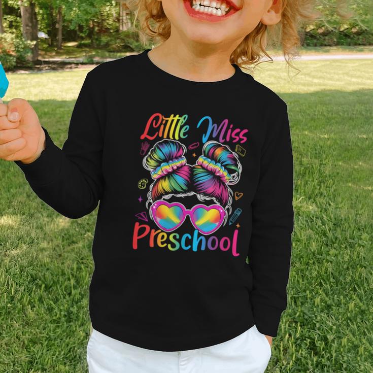 Little Miss Preschool Messy Bun Back To School Girl Women Graphic Toddler Long Sleeve Tee Little Miss Preschool Messy Bun Back To School Girl Women Graphic Toddler Long Sleeve Tee