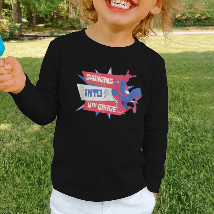 Marvel Spider-Man Swinging Into 4th Grade Back To School Graphic Toddler Long Sleeve Tee
