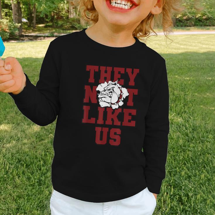 Not Like Bulldog Back To School Spirit M Graphic Toddler Long Sleeve Tee