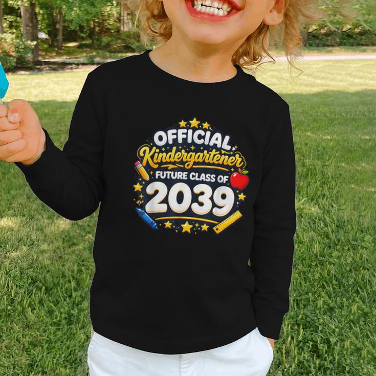 Official Kindergartener Future Class Of 2039 Back To School Graphic Toddler Long Sleeve Tee
