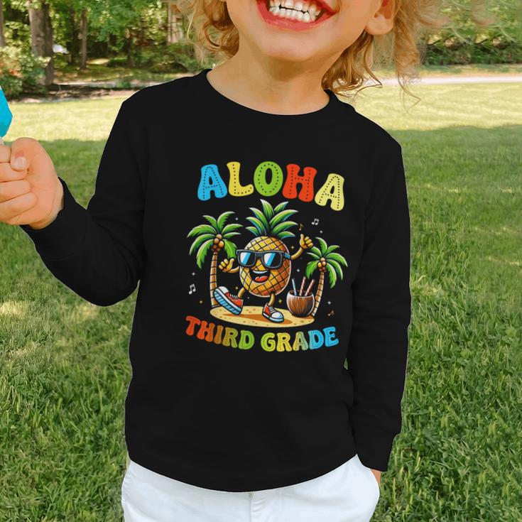 Pinapple Beach Back To School Day Aloha Third Grade Graphic Toddler Long Sleeve Tee