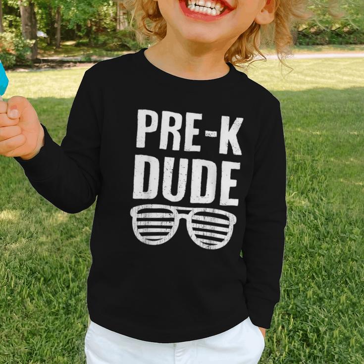 Pre-K Dude First Day Back To School Preschool Boys Kid Graphic Toddler Long Sleeve Tee Pre-K Dude First Day Back To School Preschool Boys Kid Graphic Toddler Long Sleeve Tee