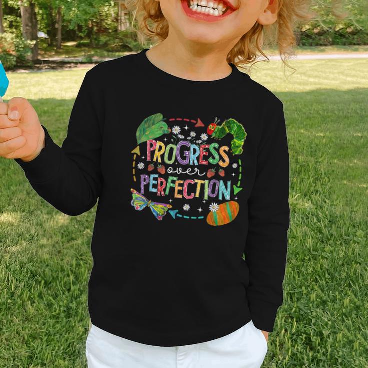 Progress Over Perfection Back To School Tee Graphic Toddler Long Sleeve Tee Progress Over Perfection Back To School Tee Graphic Toddler Long Sleeve Tee