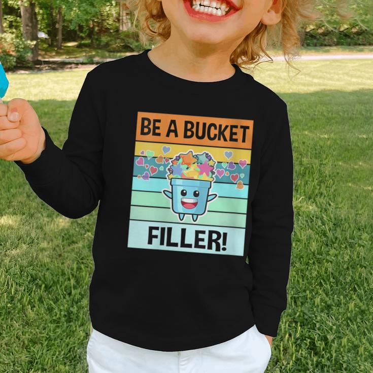 Retro Be A Bucket Filler Shirt Back To School Shirt Graphic Toddler Long Sleeve Tee Retro Be A Bucket Filler Shirt Back To School Shirt Graphic Toddler Long Sleeve Tee