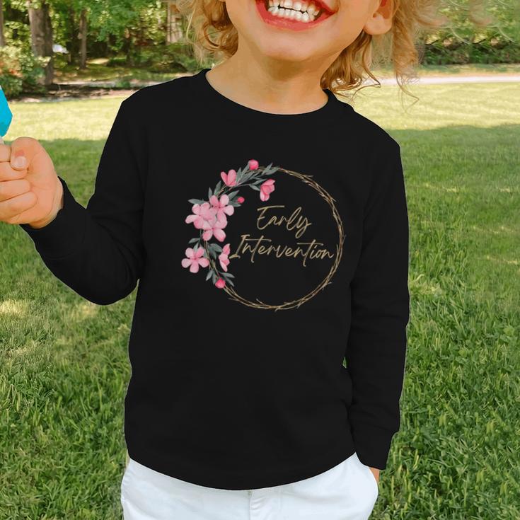 Retro Floral Early Intervention Specialist Back To School Graphic Toddler Long Sleeve Tee Retro Floral Early Intervention Specialist Back To School Graphic Toddler Long Sleeve Tee