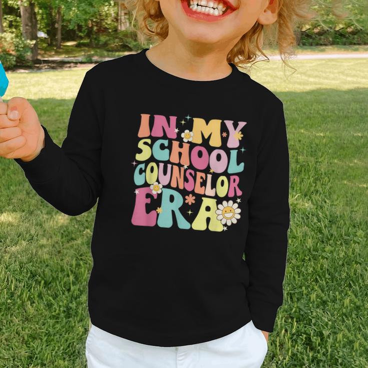 In My School Counselor Era Retro Back To School Counseling Graphic Toddler Long Sleeve Tee In My School Counselor Era Retro Back To School Counseling Graphic Toddler Long Sleeve Tee