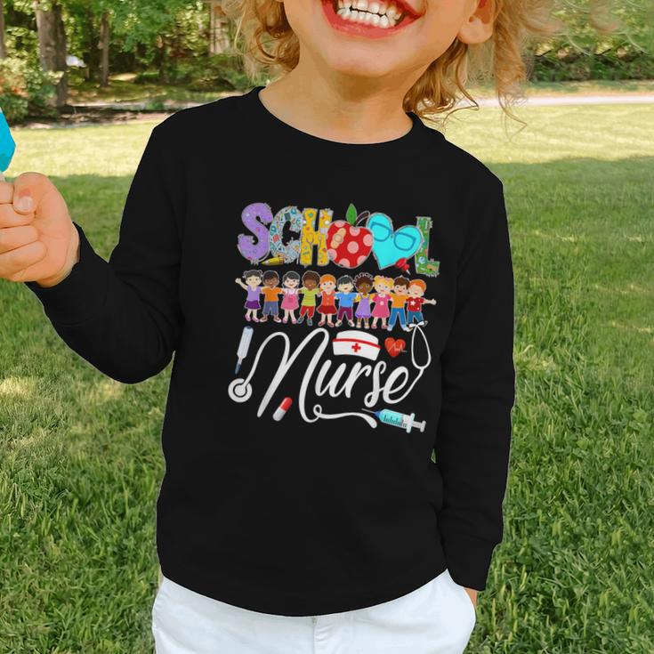 School Nurse Back To School First Day Of School Women Graphic Toddler Long Sleeve Tee School Nurse Back To School First Day Of School Women Graphic Toddler Long Sleeve Tee