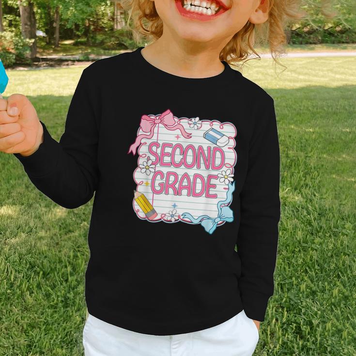 Second Grade Girls Kids Back To School Girls Coquette Bows Graphic Toddler Long Sleeve Tee Second Grade Girls Kids Back To School Girls Coquette Bows Graphic Toddler Long Sleeve Tee