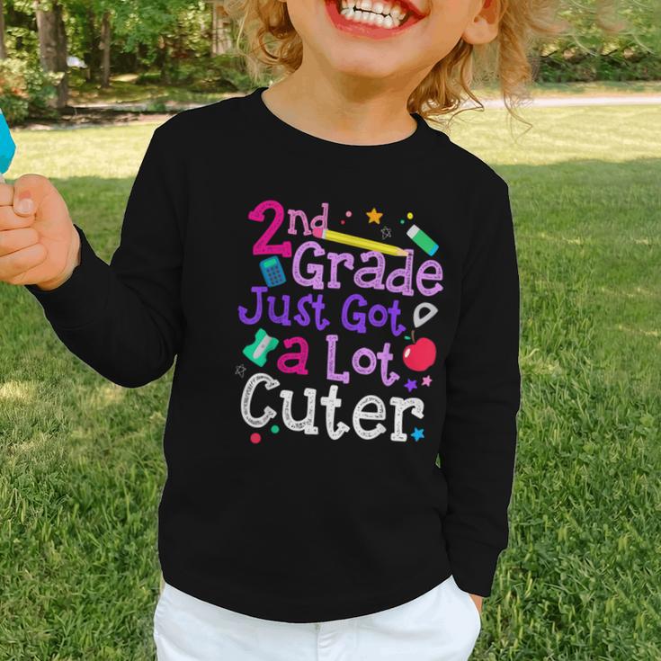 Second Grade Just Got Cuter Cute 2nd Grade Back To School Graphic Toddler Long Sleeve Tee Second Grade Just Got Cuter Cute 2nd Grade Back To School Graphic Toddler Long Sleeve Tee