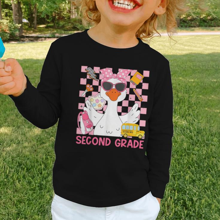 Silly Goose Second Grade Back To School Coquette Girly Graphic Toddler Long Sleeve Tee Silly Goose Second Grade Back To School Coquette Girly Graphic Toddler Long Sleeve Tee