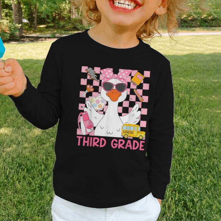 Silly Goose Third Grade Grade Back To School Coquette Girly Graphic Toddler Long Sleeve Tee Silly Goose Third Grade Grade Back To School Coquette Girly Graphic Toddler Long Sleeve Tee