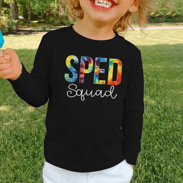 Sped Squad For Work Tie Dye Back To School Appreciation Day Graphic Toddler Long Sleeve Tee