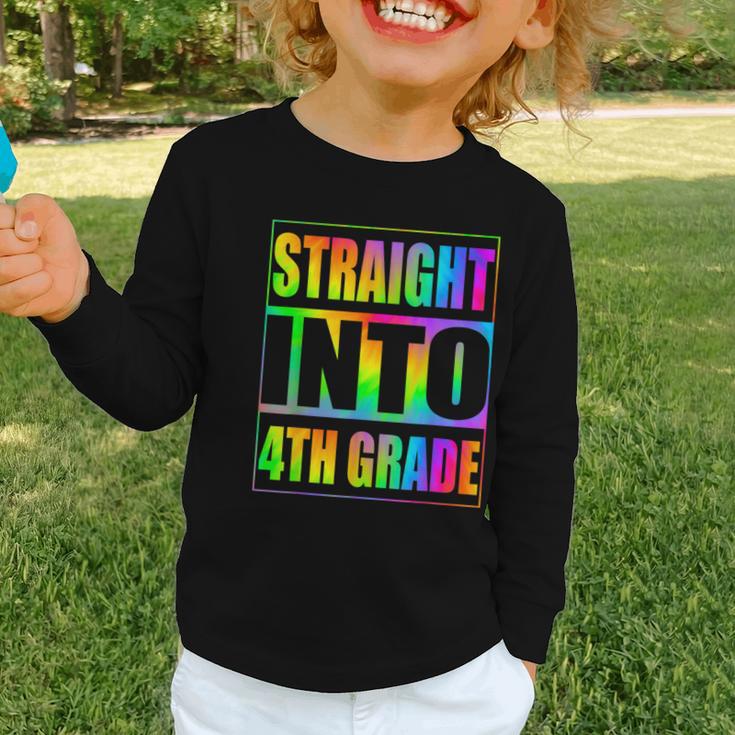 Straight Into 4th Grade Fourth Grade Back To School Graphic Toddler Long Sleeve Tee Straight Into 4th Grade Fourth Grade Back To School Graphic Toddler Long Sleeve Tee