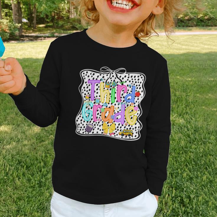 Third Grade Dalmatian Dots 3rd Grade Back To School Girls Graphic Toddler Long Sleeve Tee Third Grade Dalmatian Dots 3rd Grade Back To School Girls Graphic Toddler Long Sleeve Tee