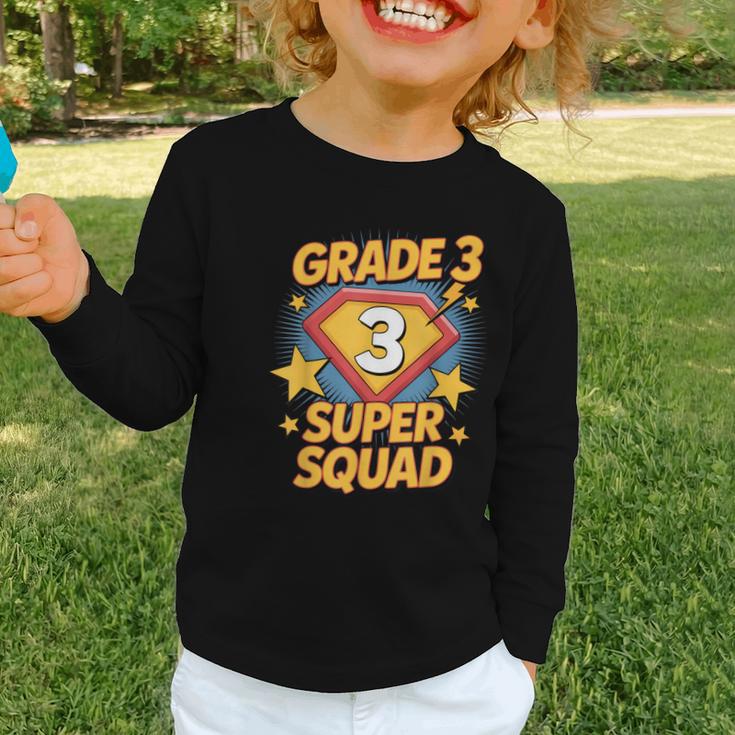 Third Grade Superhero Squad 3rd Year Kids Back To School Graphic Toddler Long Sleeve Tee