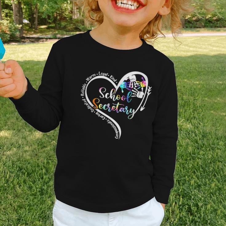 Tie Dye Heart School Secretary Life Tee Cute Back To School Graphic Toddler Long Sleeve Tee Tie Dye Heart School Secretary Life Tee Cute Back To School Graphic Toddler Long Sleeve Tee