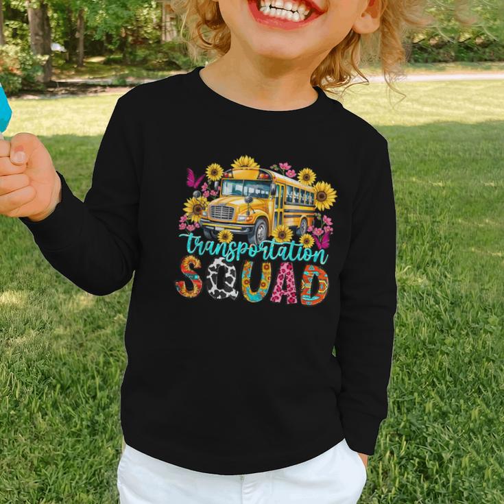 Transportation Squad Driving Bus Driver Back To School Women Graphic Toddler Long Sleeve Tee Transportation Squad Driving Bus Driver Back To School Women Graphic Toddler Long Sleeve Tee