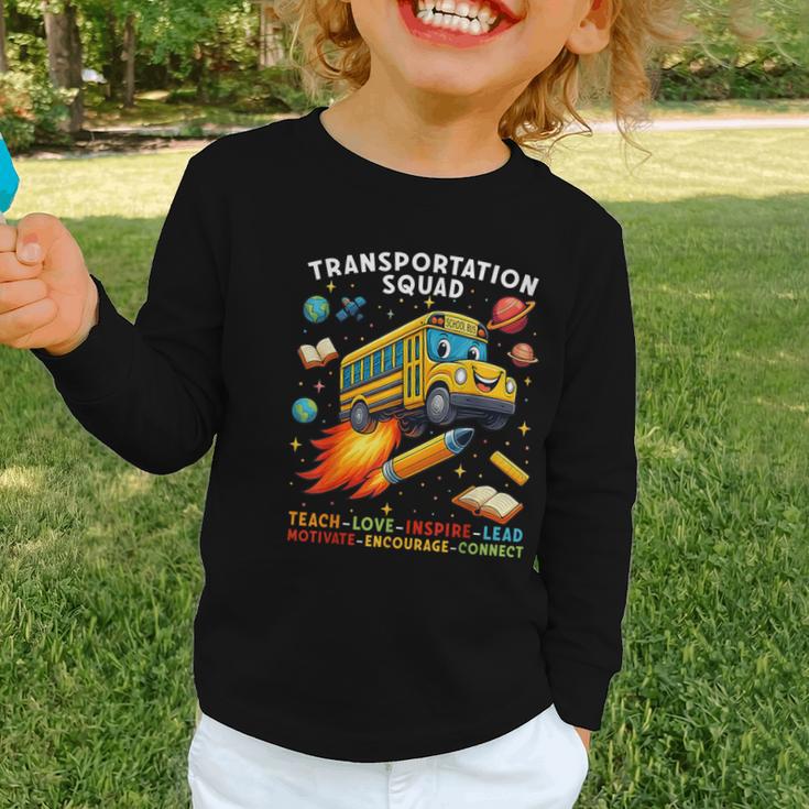 Transportation Squad School Bus Driver Back To School Graphic Toddler Long Sleeve Tee