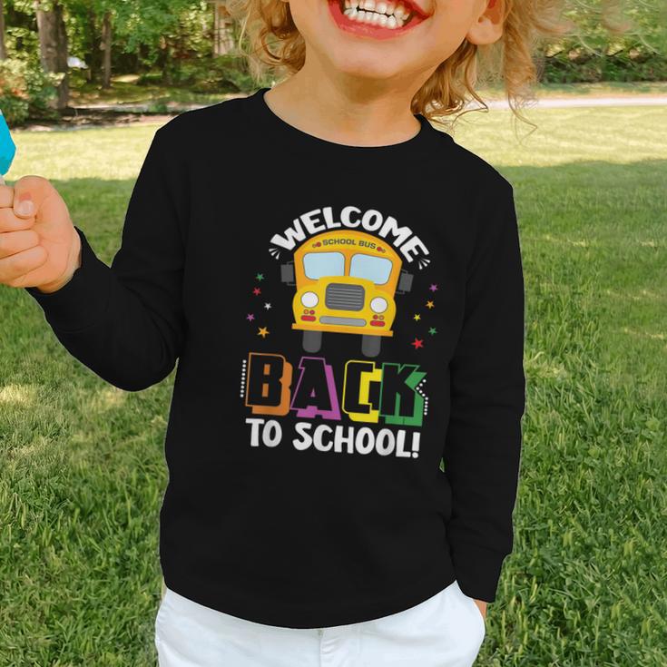 Welcome Back To School Bus Driver First Day Of School Graphic Toddler Long Sleeve Tee
