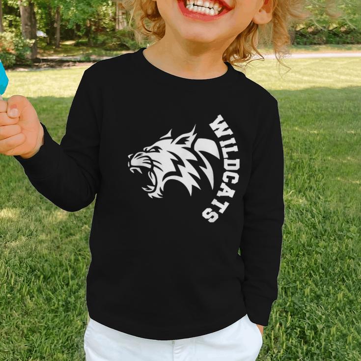Wildcats High School Spirit Fan Team Back To School Graphic Toddler Long Sleeve Tee Wildcats High School Spirit Fan Team Back To School Graphic Toddler Long Sleeve Tee