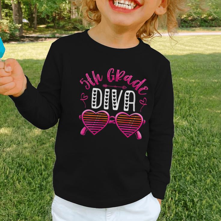 Women's 5th Grade Diva Back To School Fifth Grade For Girls Graphic Toddler Long Sleeve Tee Women's 5th Grade Diva Back To School Fifth Grade For Girls Graphic Toddler Long Sleeve Tee