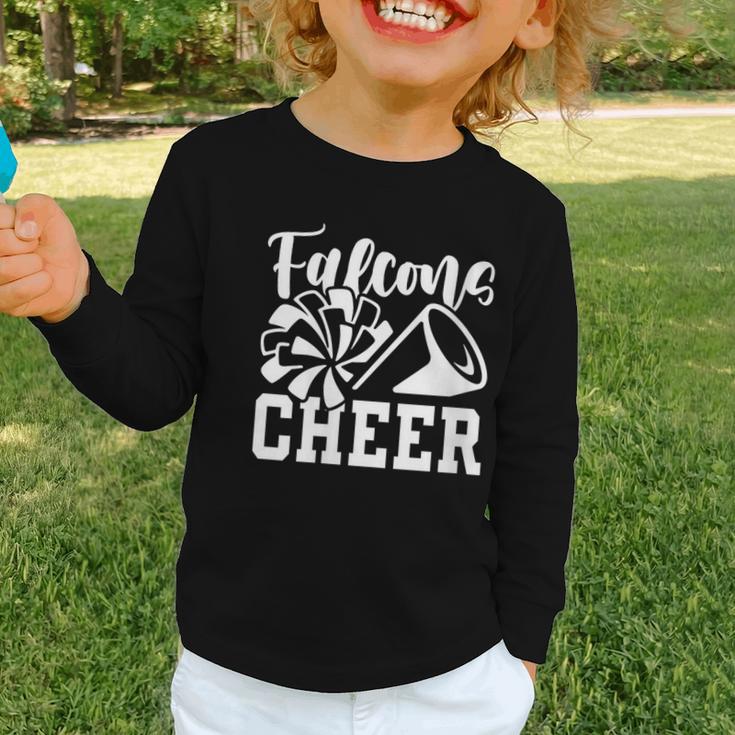 Women's Cheer Falcons Back To School Spirit Graphic Toddler Long Sleeve Tee Women's Cheer Falcons Back To School Spirit Graphic Toddler Long Sleeve Tee