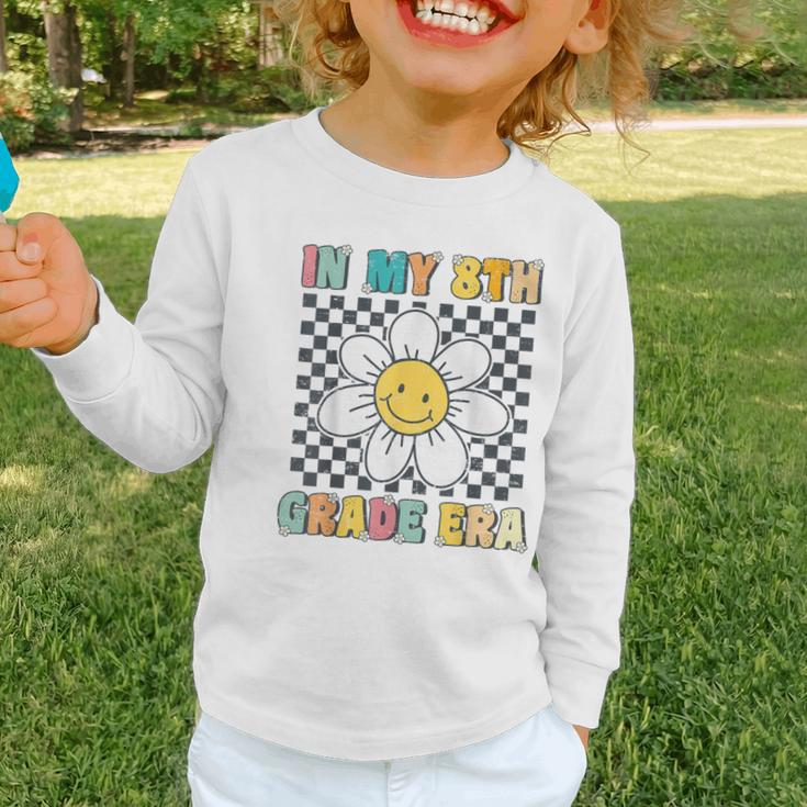 In My 8th Grade Era Retro Groovy Eighth Grade Back To School Graphic Toddler Long Sleeve Tee In My 8th Grade Era Retro Groovy Eighth Grade Back To School Graphic Toddler Long Sleeve Tee