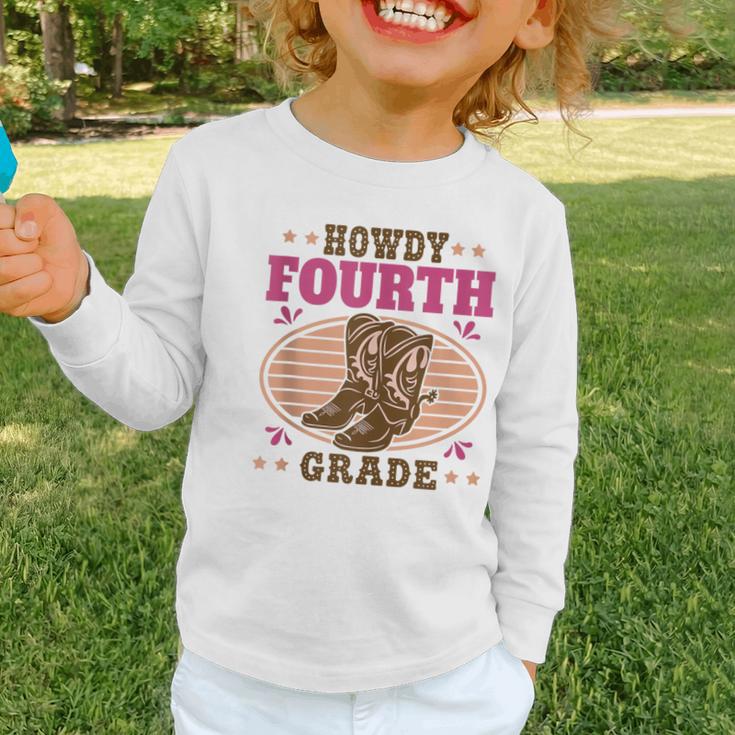 Back To School Howdy Fourth Grade Girls Graphic Toddler Long Sleeve Tee Back To School Howdy Fourth Grade Girls Graphic Toddler Long Sleeve Tee