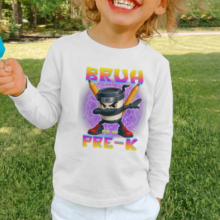 Bruh I'm In Pre-K Back To School Italian Brainrot Premium Tri-Blend Graphic Toddler Long Sleeve Tee Bruh I'm In Pre-K Back To School Italian Brainrot Premium Tri-Blend Graphic Toddler Long Sleeve Tee