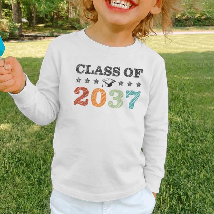 Class Of 2037 Grow With Me Back To School Graduation Graphic Toddler Long Sleeve Tee Class Of 2037 Grow With Me Back To School Graduation Graphic Toddler Long Sleeve Tee