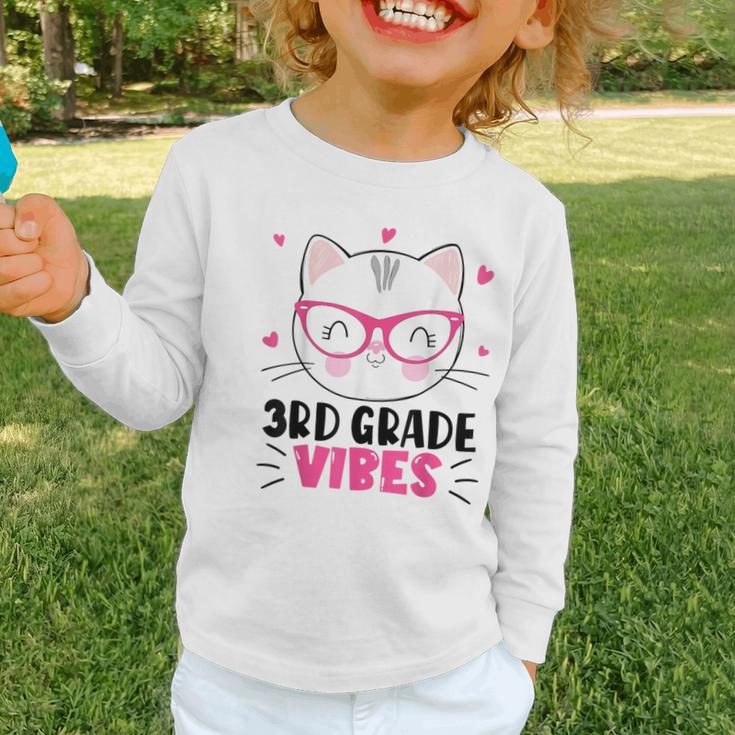 Cute 3rd Grade Vibes Cat Kitten Lover Back To School Girls Graphic Toddler Long Sleeve Tee Cute 3rd Grade Vibes Cat Kitten Lover Back To School Girls Graphic Toddler Long Sleeve Tee