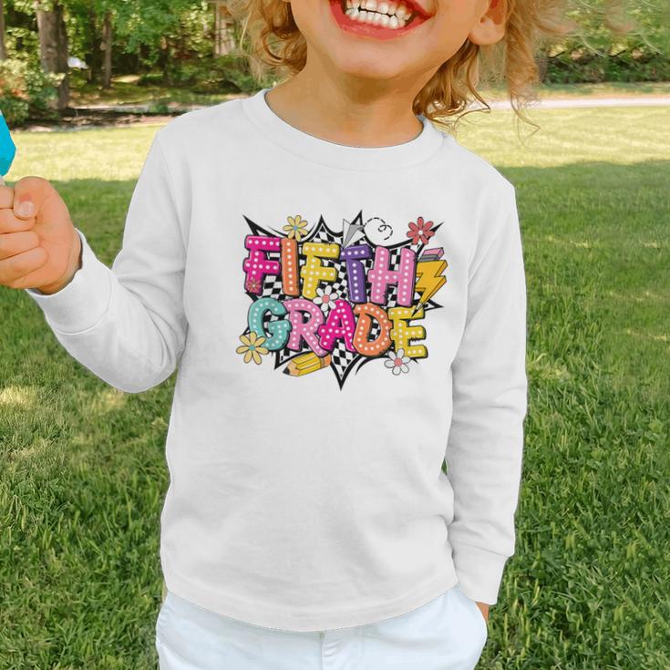 First Day Of School Fifth Grade Back To School Kids Graphic Toddler Long Sleeve Tee First Day Of School Fifth Grade Back To School Kids Graphic Toddler Long Sleeve Tee