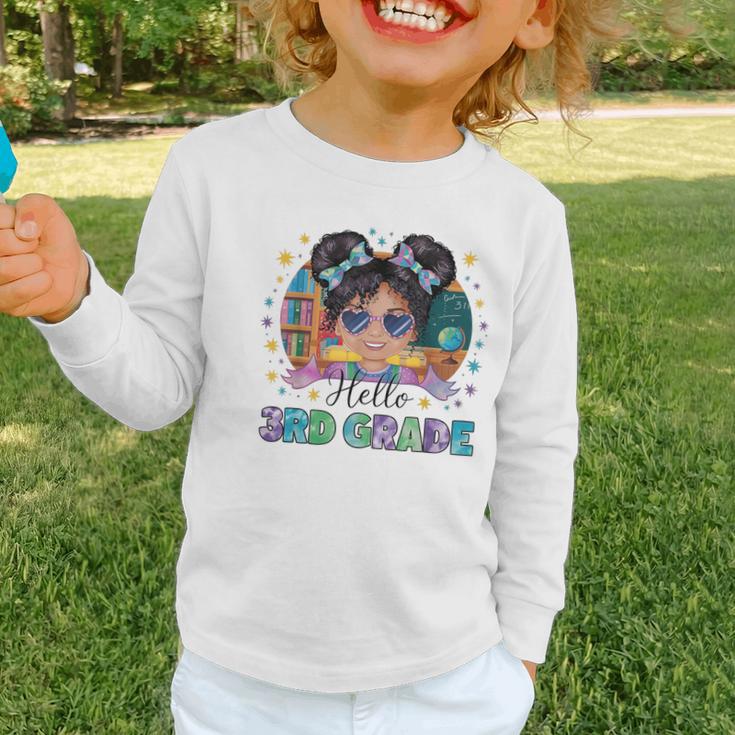Hello 3rd Grade Girl Back To School Kids Boys Girls Graphic Toddler Long Sleeve Tee Hello 3rd Grade Girl Back To School Kids Boys Girls Graphic Toddler Long Sleeve Tee