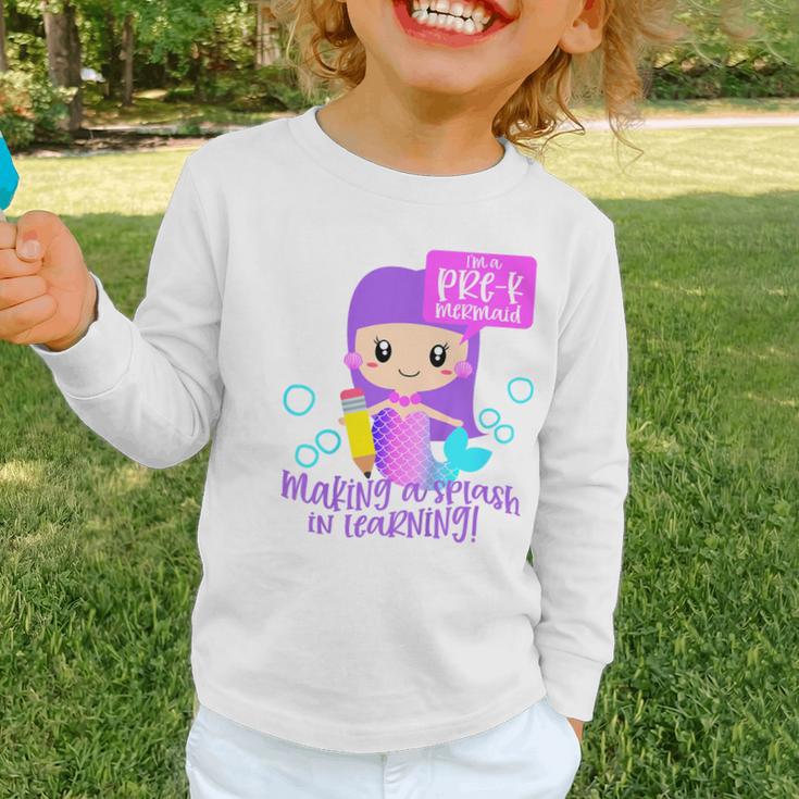 Kids Pre K Mermaid Back To School Toddler Girl First Day Of Prek Graphic Toddler Long Sleeve Tee Kids Pre K Mermaid Back To School Toddler Girl First Day Of Prek Graphic Toddler Long Sleeve Tee
